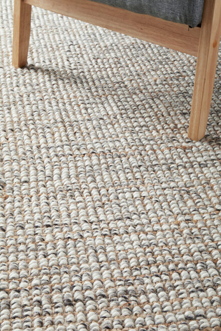 Grey ARABELLA Runner Rug Modern Wool Jute