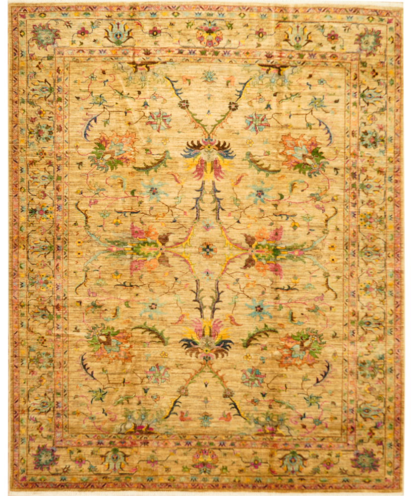 Cream Afghan Area Rug Aryana Wool 244X305 cm - Hojjati Art Gallery