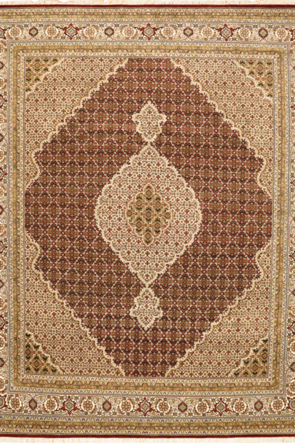 Hand knotted Silk & Wool Fish Design rug, Black Multi colour 250X306 cm