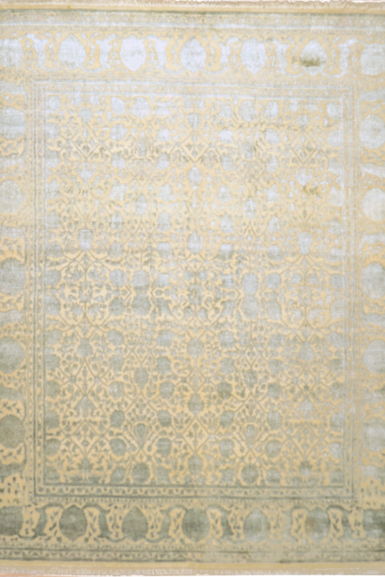 Cream Black Afghan Area Handmade Rug Aryana Wool 246X299