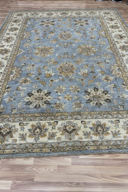 Vegetable Dye Handmade Rug Wool Beige & Blue 350X270
