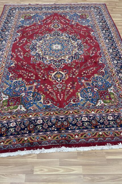 Persian Kashan Handmade Rug Wool Red Multi Colour 340X248 ( Sold )