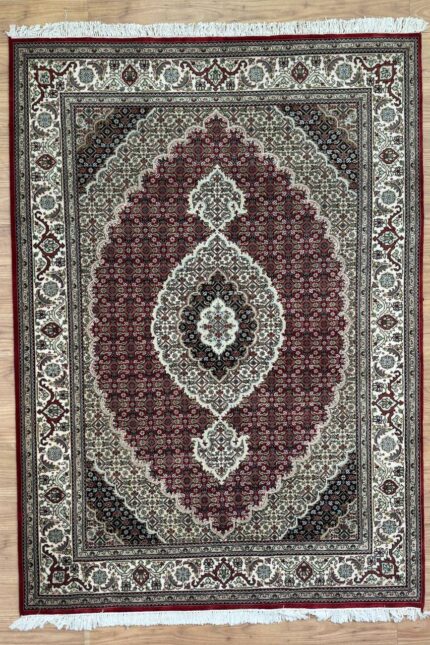 Fish Handmade Rug Silk & Wool Red Multi