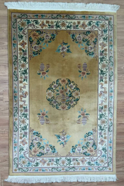 Garden Handmade Rug Silk & Wool Beige Multi 253X155