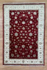 Garden Handmade Rug Silk & Wool Red & Cream 248X165