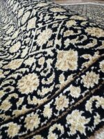 Herati Handmade Rug Silk & Wool Black & Beige 272X179