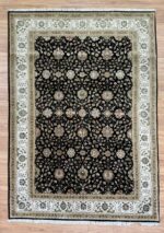 Kashan Handmade Rug Silk & Wool Black & Beige 240X170