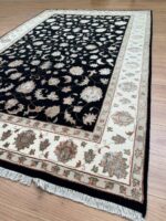 Kashmir Handmade Rug Silk & Wool Black 275X179