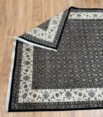 Kashmir Handmade Rug Silk & Wool Black & Cream 270X172