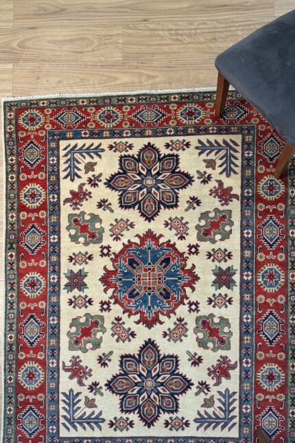 Kazak Handmade Rug Superfine Wool Multi color 202X153