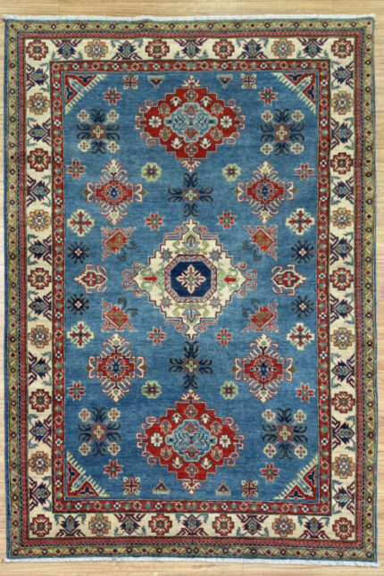 Kazak Handmade Wool Blue Cream Rug 273X174