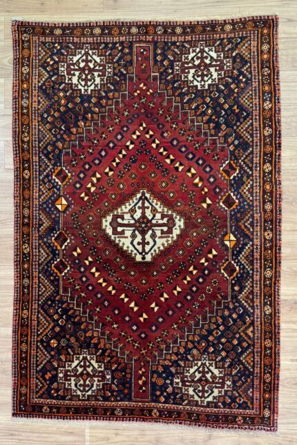 Shiraz Handmade Rug Wool Red & Blue 245X157