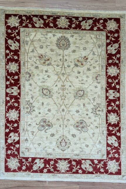 Vegetable Dye Handmade Rug Wool Cream & Red 237X176