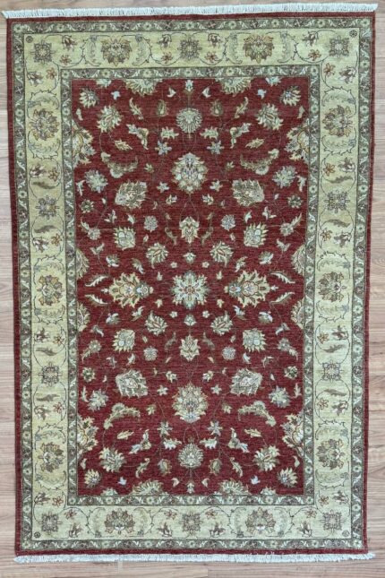 Vegetable Dye Handmade Rug Wool Cream & Red 267X172
