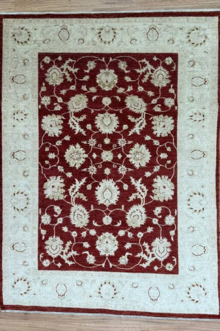Vegetable Dye Handmade Rug Wool Red & Cream 240X164