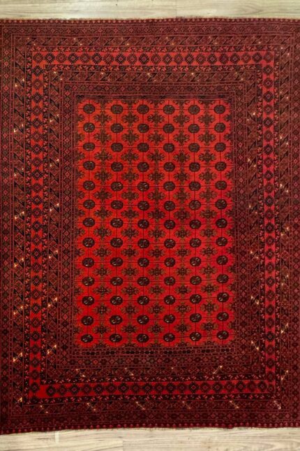 Afghan Handmade Rug Wool Red 300X200