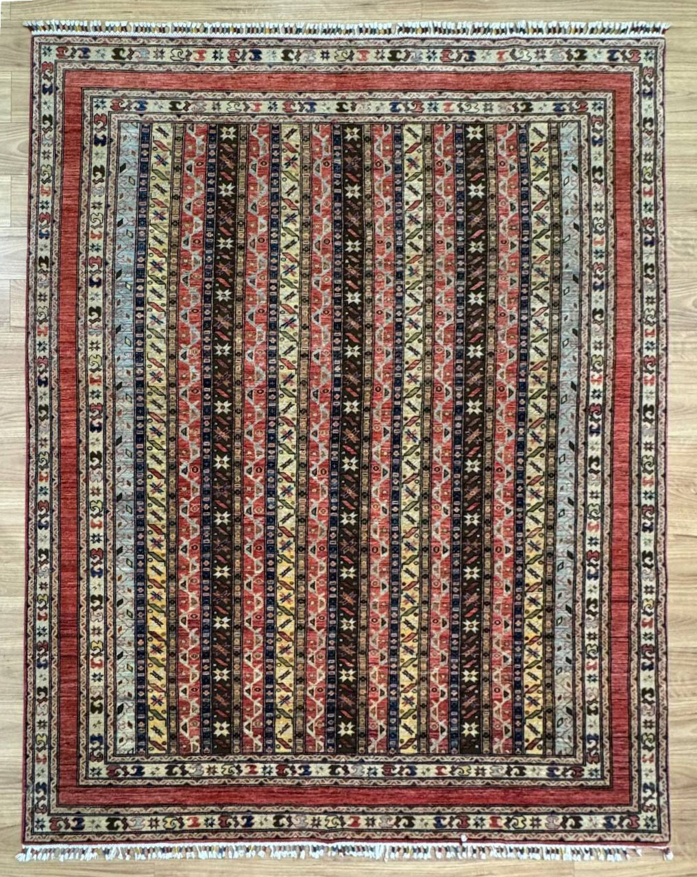 Aryana Handmade Rug Fine Wool Red & Cream 294X214 - Hojjati Art Gallery