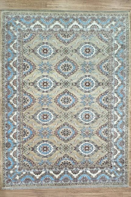 Choobi Handmade Rug Wool Blue & Beige 310X209