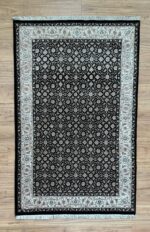 Herati Handmade Rug Silk & Wool Black 180X116