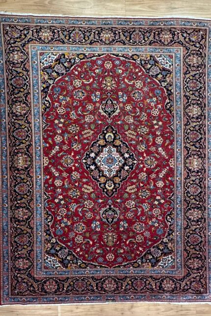 Kashan Handmade Rug Wool Red Multi 307X216