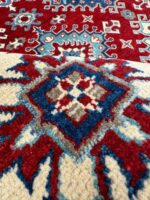 Kazak Handmade Rug Fine Wool Cream & Blue & Red 300X200