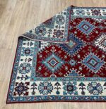 Kazak Handmade Rug Fine Wool Cream & Blue & Red 300X200