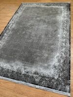 Modern Machine made Rug B-Silk Black & White 300X200