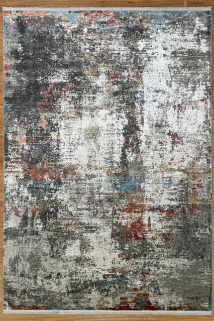 Modern Machine made Rug B-Silk Gray & Blue & White 230X160