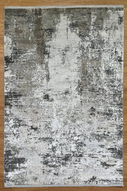 Modern Machine made Rug B-Silk Gray & White 230X160
