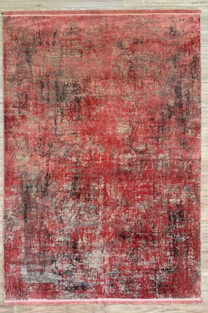 Modern Machine made Rug B-Silk Red 230X160