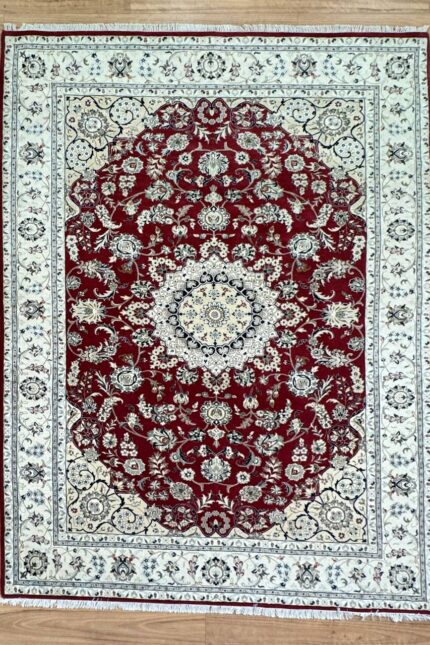 Nain Handmade Rug Wool Beige & Red 297X198