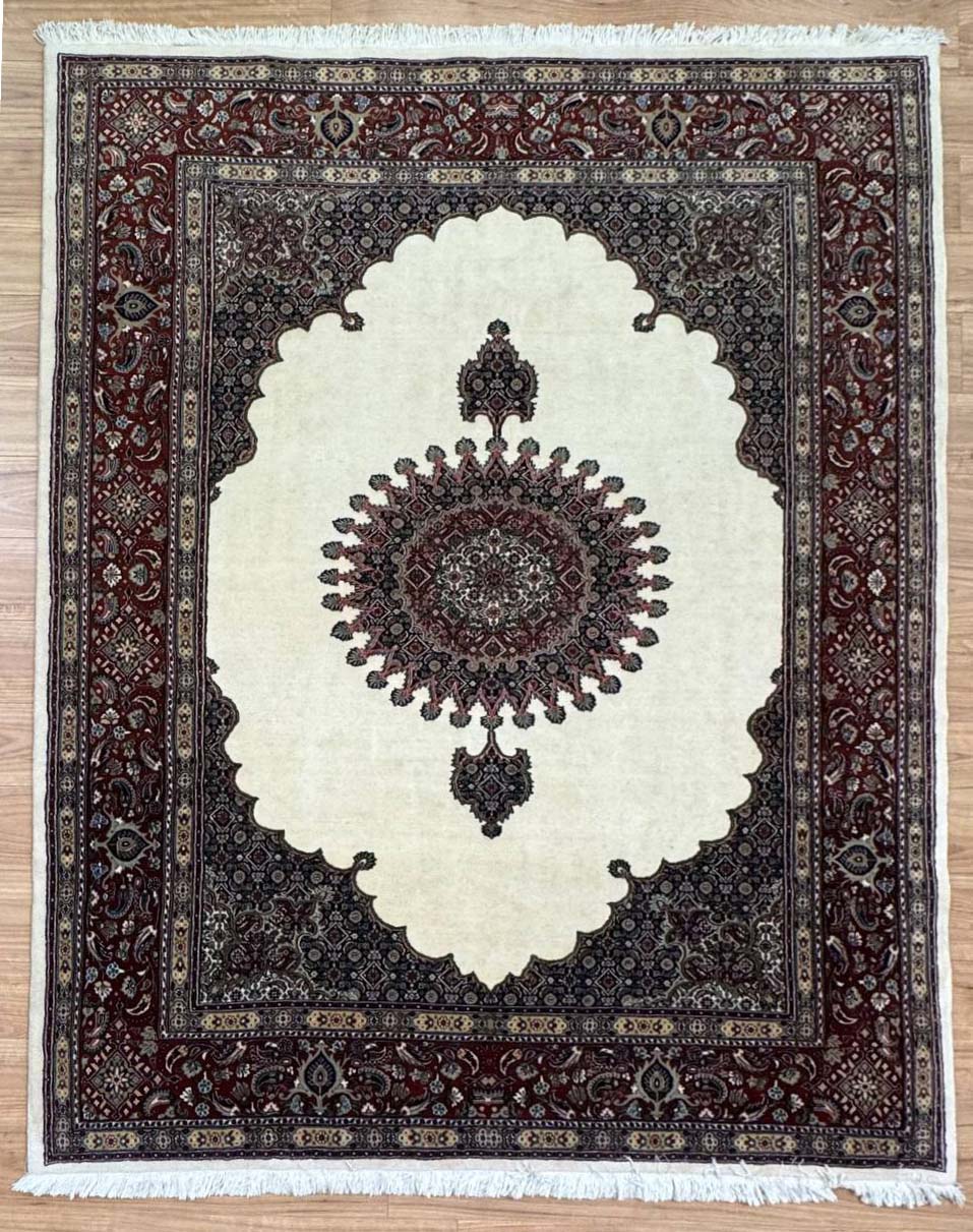 Handmade Syrian Rug Persian Handmade Rug Silk & Wool Cream Multi 265X195 - Hojjati Art Gallery