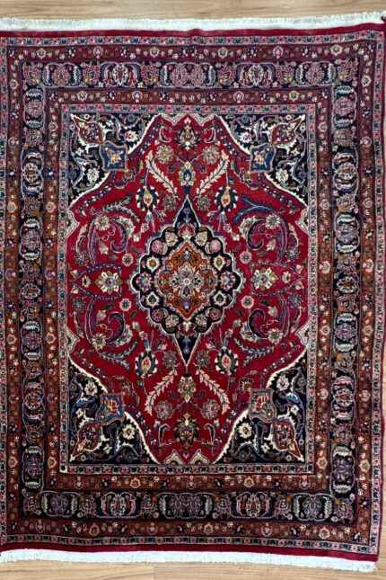 Persian Kashan Handmade Rug Wool Red Multi 280X195