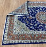 Persian Kashmar Handmade Rug Silk & Wool Blue & Coral 294X194