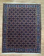 Persian Moud Handmade Rug Super Fine Wool Brown & Blue 284X209