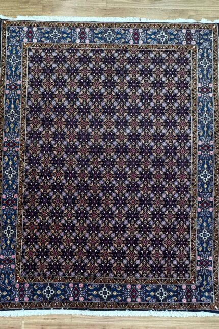 Persian Moud Handmade Rug Super Fine Wool Brown & Blue 284X209