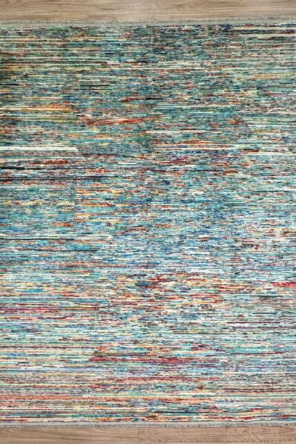 Striped Handmade Rug Wool Multi Color 285X201