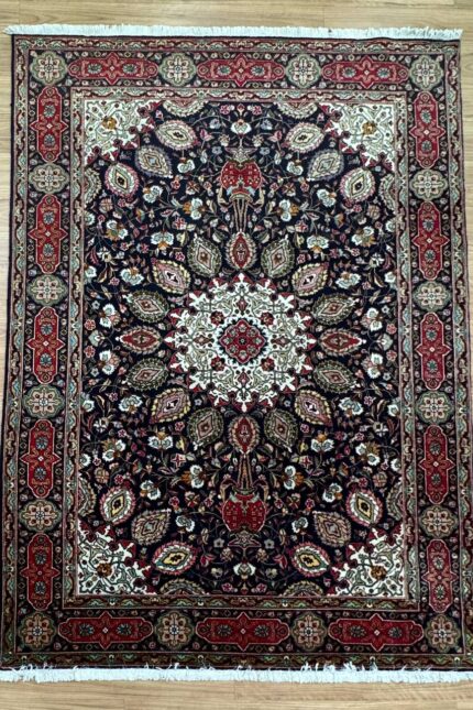 Tabriz Handmade Rug Wool Black Multi 300X200