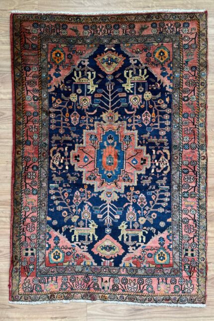 Village Handmade Rug Wool Coral & Blue Multi 203X132