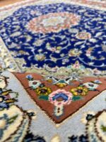 Tabriz Handmade Rug Silk & Wool Coral & Blue 300X200