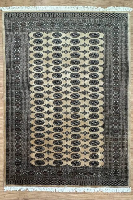 Princess Bokhara Handmade Rug Wool Black & Beige 276X187