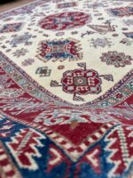 Afghan Kazak Super Fine Wool Cream & Red & Blue 296X255