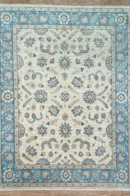 Choobi Handmade Rug Super Fine Wool Beige & Blue 292X245