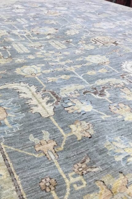 Choobi Handmade Rug Wool Blue & Beige 395X308