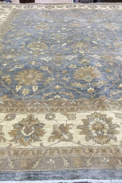 Choobi Handmade Rug Wool Cream & Blue 360X270