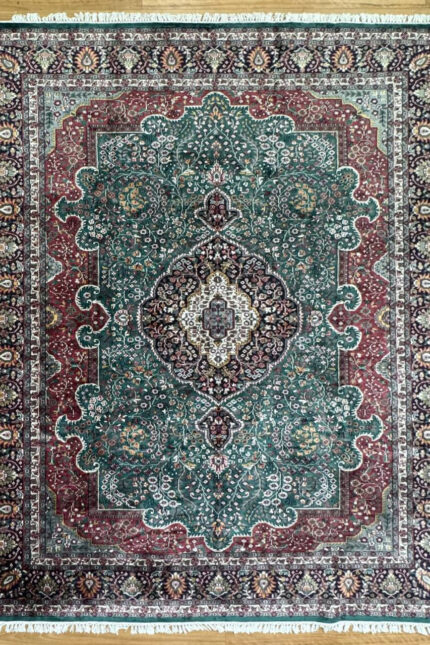 Garden Handmade Rug A.Silk Green & Red 310X244