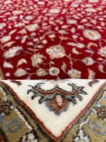Kashmir Garden Tabriz Handmade Rug Silk & Super Fine Wool Gold & Red 347X245