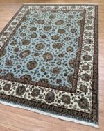 Kashmir Garden handmade Rug Silk & Wool Blue & Cream 309X238