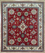 Kazak Handmade Rug Super Fine Wool Beige & Red 304X244