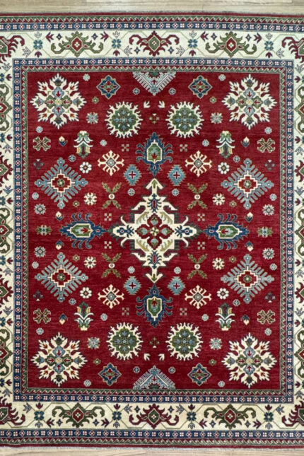 Kazak Handmade Rug Super Fine Wool Beige & Red 304X244